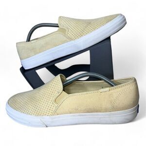 Keds Double Decker Faux Suede Slip-on Comfort Shoes Yellow WH60282 Women's 11